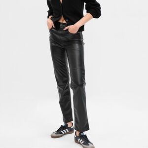 GAP High Rise Vegan Leather Cheeky Straight Pants 25P
